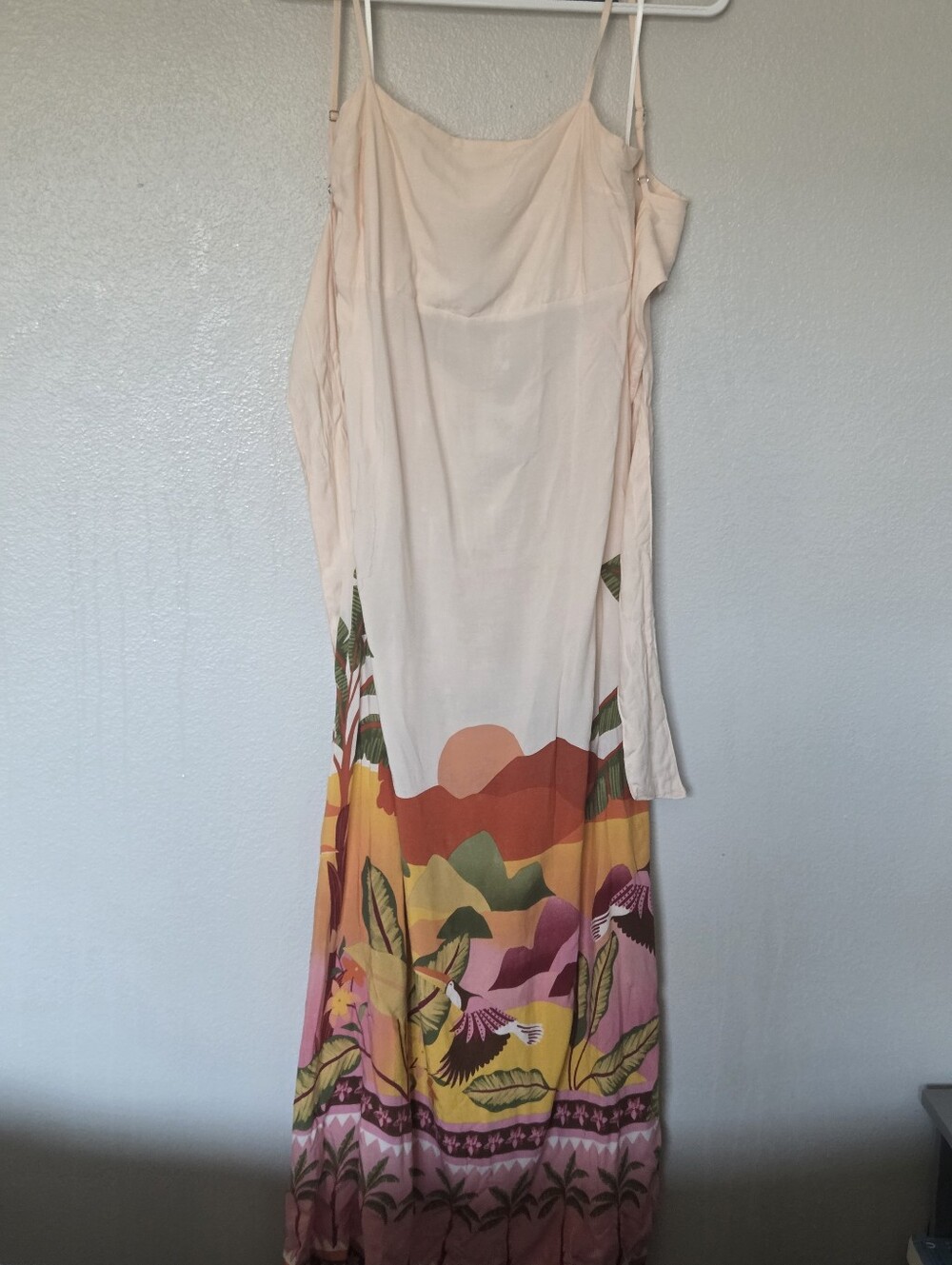 Anthropologie Paper Heart tropical maxi dress sunset palm Print